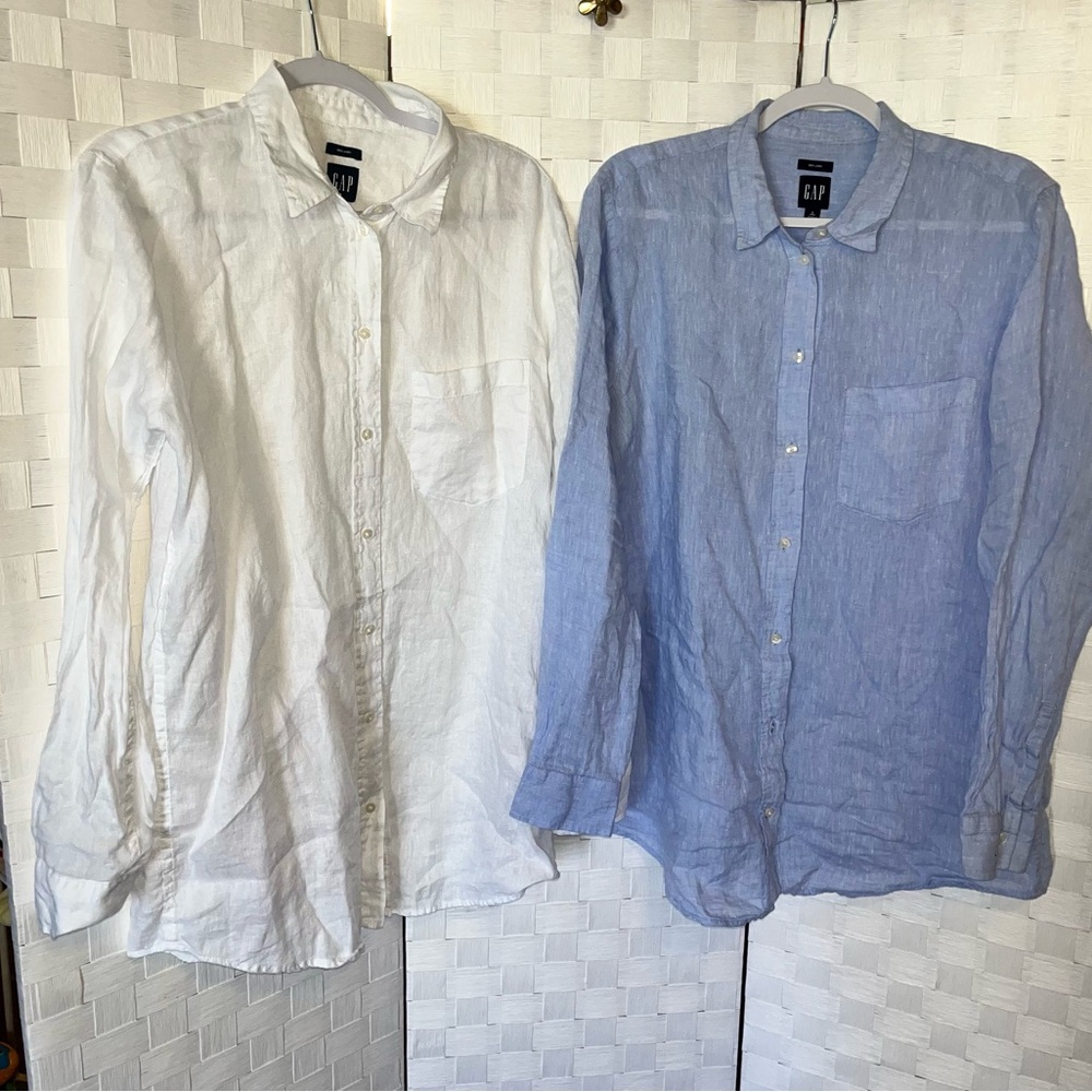 Bundle (2) Gap 100% Linen Oversized Button Down S… - image 1